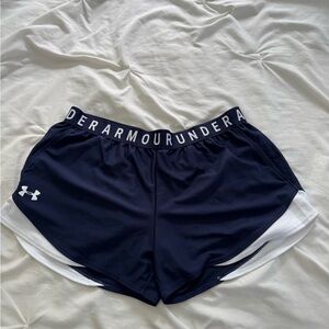 LG Women's Navy and White Athletic Shorts